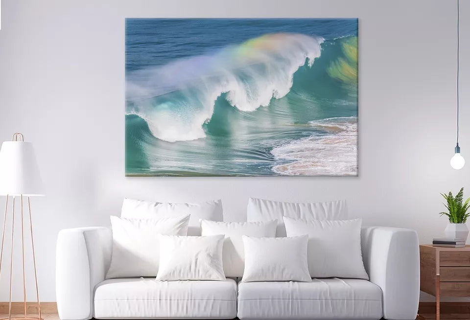 Sea Water Rainbows In The Wave Wall Art Decor 100% Australian Made
