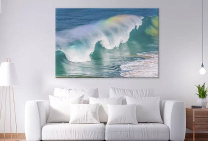 Sea Water Rainbows In The Wave Wall Art Decor 100% Australian Made