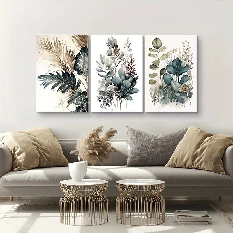 3pcs Fresh and Natural Painting Metal Print Ready to Hang Art