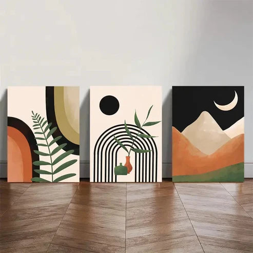 3pcs Minimalist Geometric Wall Art Set Canvas Unframed - High Quality Print 100% Australian Made Wall Canvas
