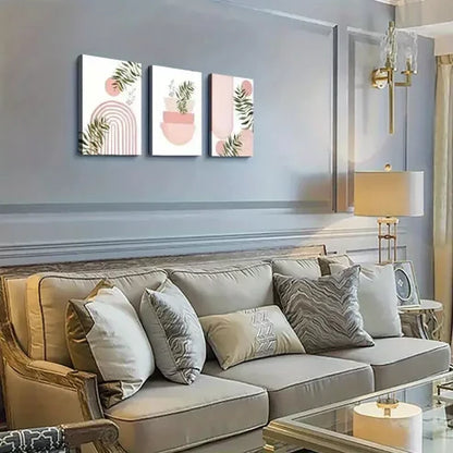 3pcs Pink Boho Modern Minimalist & Abstract Art Canvas Framed 60x90 cm - High Quality Print 100% Australian Made Wall Canvas Ready to Hang