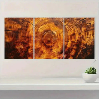 3pcs Wood Tree Ring Grain Design Wall Art Canvas Unframed - High Quality Print 100% Australian Made Wall Canvas