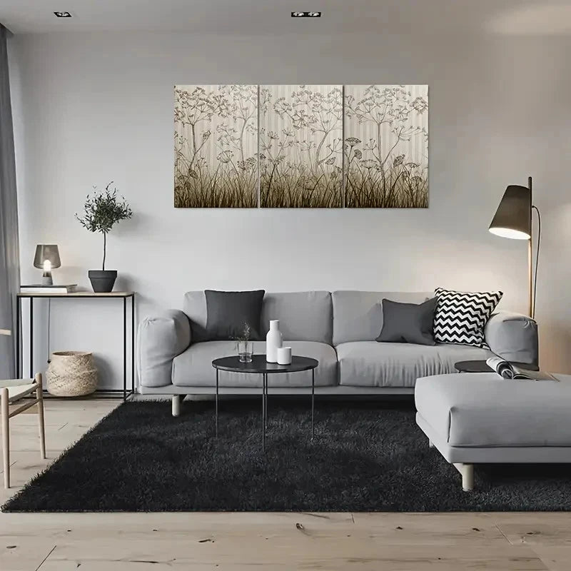 3pcs Modern Abstract Floral Nature Wall Art Set Canvas Framed 40x60cm - High Quality Print 100% Australian Made Wall Canvas Ready to Hang