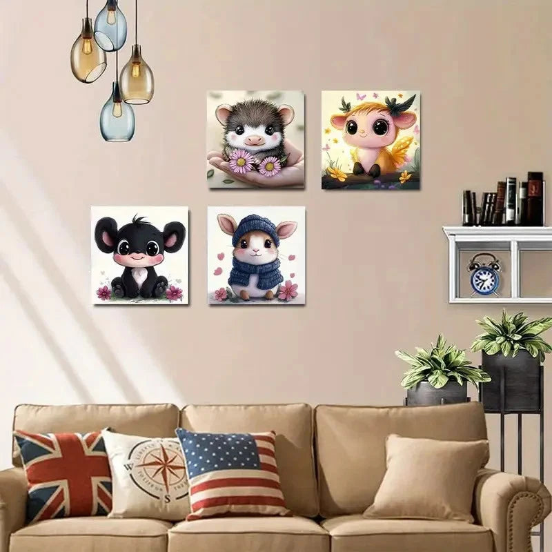 4pcs Wolf Family Animal Wall Art Canvas Framed (Copy)