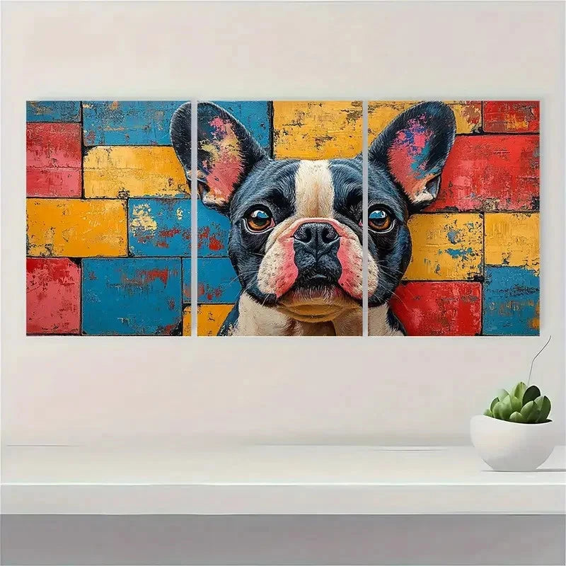 3pcs Colorful Pattern Abstract Modern Wall Art Set Canvas Framed 40x60cm - High Quality Print 100% Australian Made Wall Canvas Ready to Hang