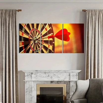 3pcs Dart Target & Red Arrow Design Metal Print Ready to Hang Art