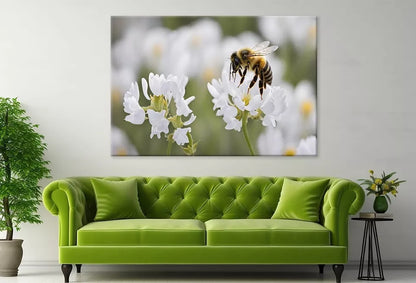 Elegant Bees Scooping Flowers  Wall Art Decor 100% Australian Made