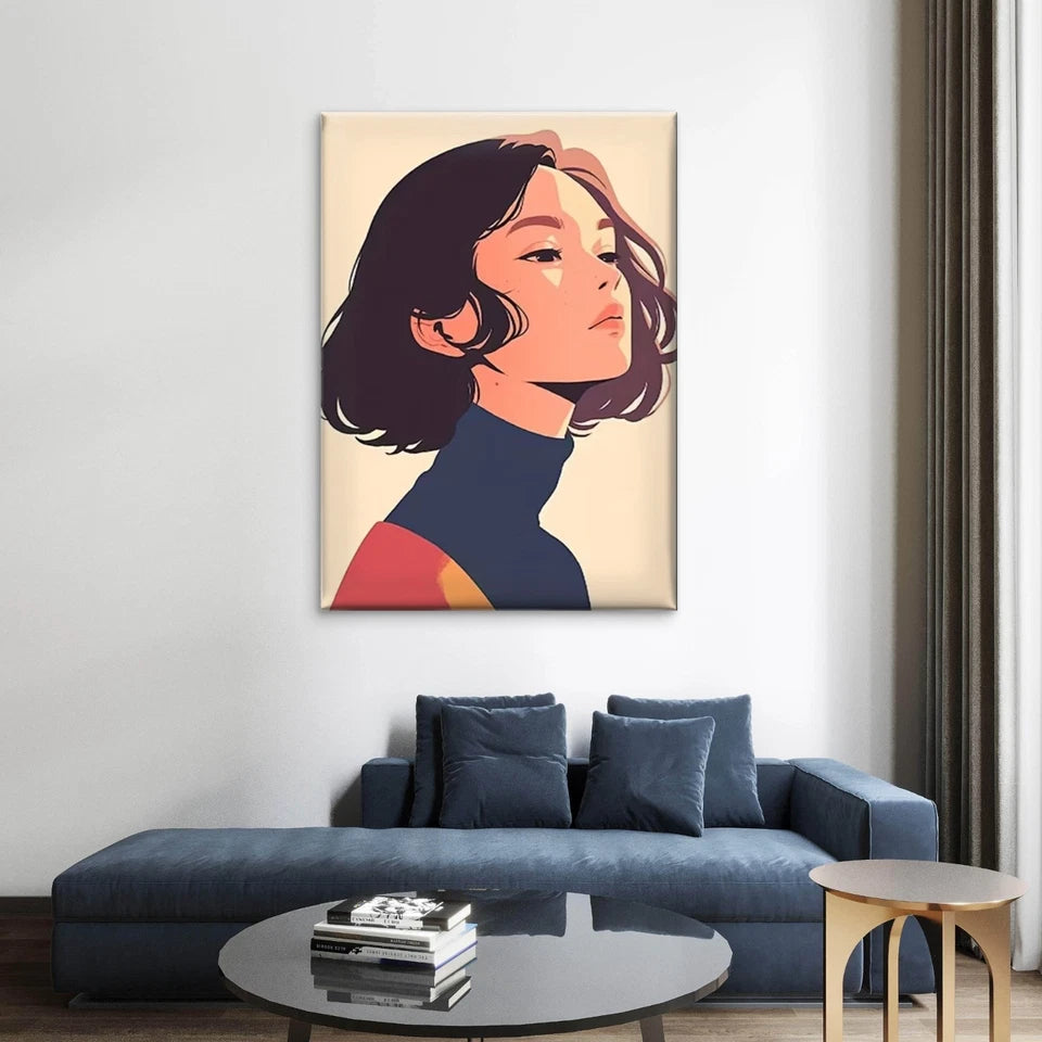 Featuring Woman's Face 60x90cm Metal Print Ready to Hang
