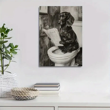 Beautiful Contemporary Dachshund Dog Painting 40x60cm Metal Print Ready to Hang