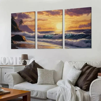 3pcs White Flower Graffiti on a Brown Backdrop Art Set Canvas Unframed - High Quality Print 100% Australian Made Wall Canvas