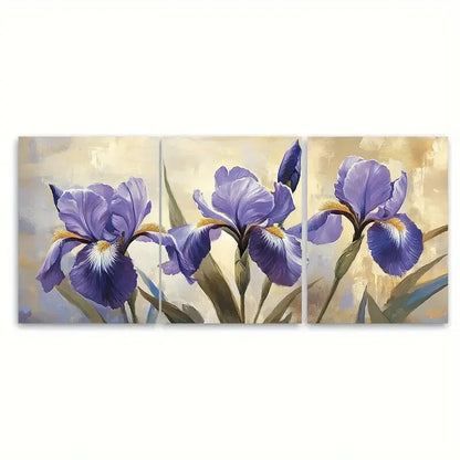 3pcs Featuring a Vintage Landscape Painting Metal Print Ready to Hang Art