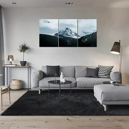 3pcs Snow Capped Mountain Nature Metal Print Ready to Hang Art