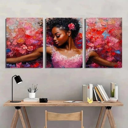 3pcs Ballerina Art Ballet Dancer Perfect Wall Art Set Canvas Framed 40x60cm - High Quality Print 100% Australian Made Wall Canvas Ready to Hang