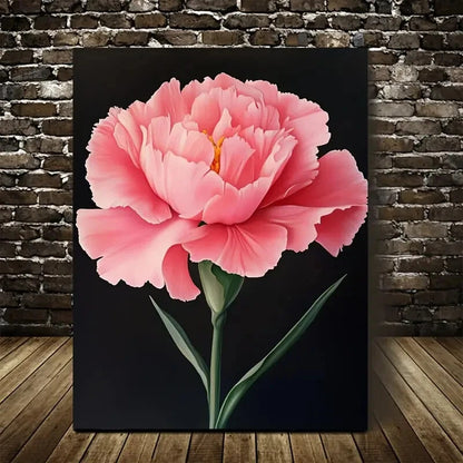 Beautiful Carnation Colorful Pink Rose Painting 40x60cm Metal Print Ready to Hang