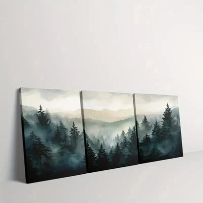 3pcs Mountain and Trees Landscape Wall Art Set Canvas Framed 40x60cm - High Quality Print 100% Australian Made Wall Canvas Ready to Hang