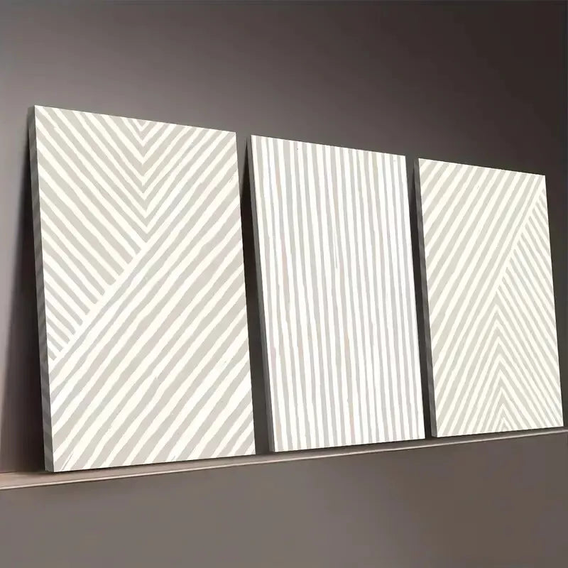 3pcs Minimalist Style Modern Line Arrangement Wall Art Set Canvas Framed 50x70cm - High Quality Print 100% Australian Made Wall Canvas Ready to Hang