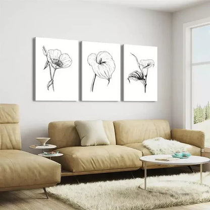 3pcs Minimalist Tropical   Art Set Canvas Unframed - High Quality Print 100% Australian Made Wall Canvas