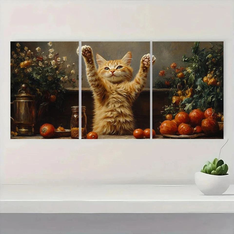 3pcs Rustic Greenery & Vintage Metal Print Ready to Hang Art