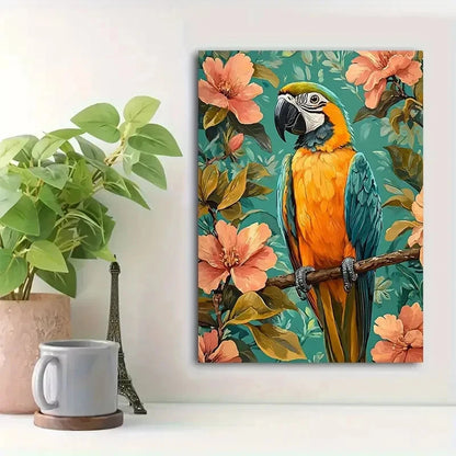 Beautiful Vibrant Tropical Bird Portrait Painting 40x60cm Metal Print Ready to Hang