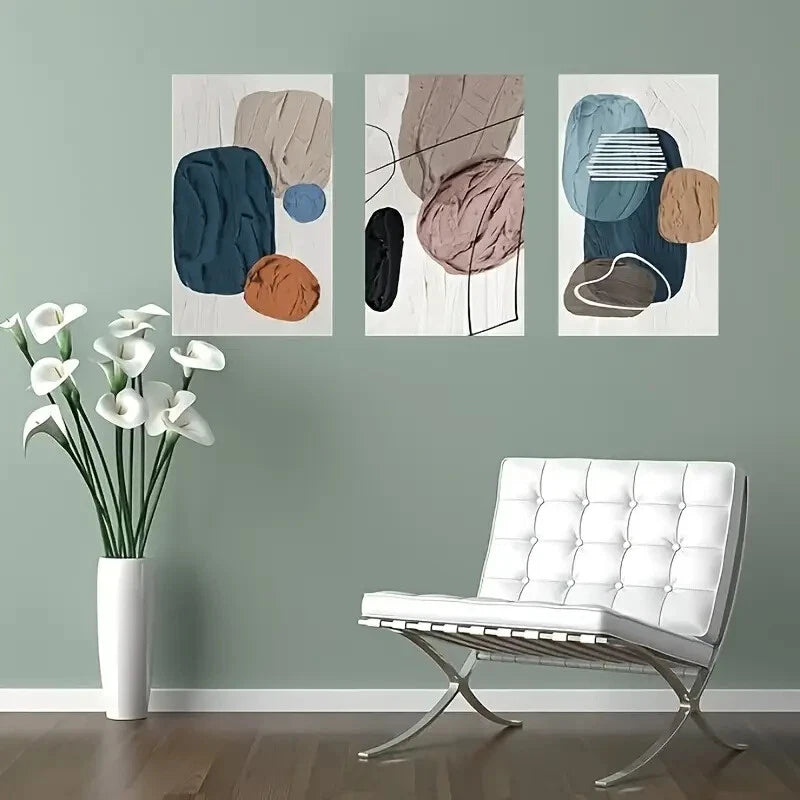 3pcs  s Boho Minimalist Abstract   Metal Print Ready to Hang Art