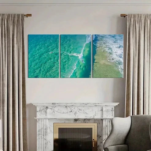 3pcs Seaside Sea Sports Surfing Landscape Wall Art Canvas Unframed - High Quality Print 100% Australian Made Wall Canvas