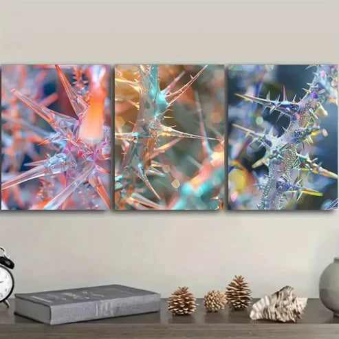3pcs Featuring Thorny Designs Wall Art Set Canvas Unframed - High Quality Print 100% Australian Made Wall Canvas