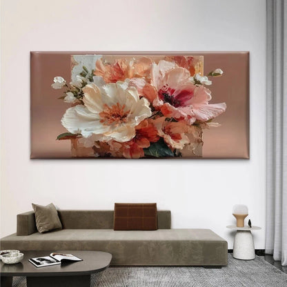 Abstract Floral Oil Painting Wall Art Canvas Office Home Room Framed 120x60cm