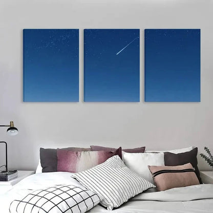 3pcs A Shooting Star Across The Night Sky    Wall Art Set Canvas Framed 60x90cm - High Quality Print 100% Australian Made Wall Canvas Ready to Hang
