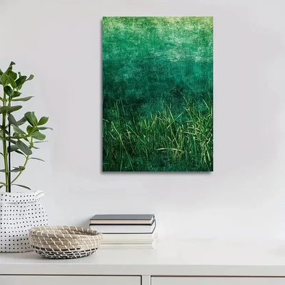 Emerald Water Grass Lawn Painting  40x60cm Metal Print Ready to Hang