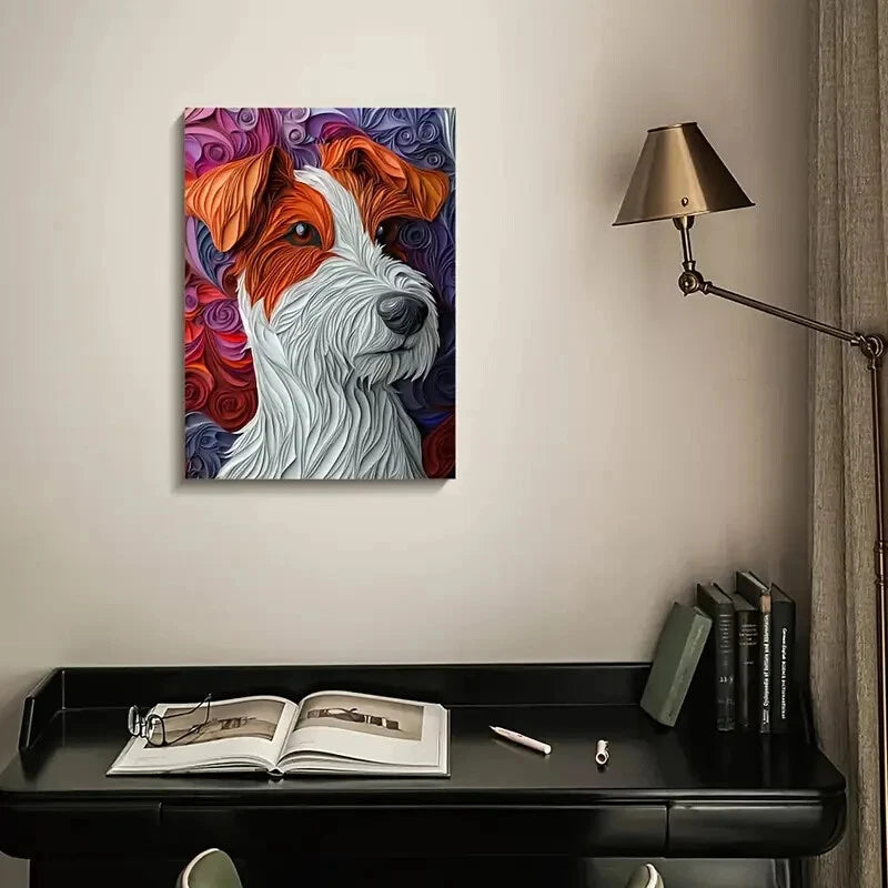 Wire Fox Terrier by Sheryl Wylie Painting  40x60cm Metal Print Ready to Hang