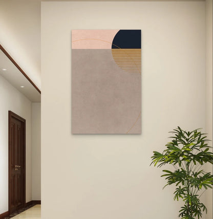 Modern Minimalist Geometric Sun and Arch 40x60cm Metal Print Ready to Hang