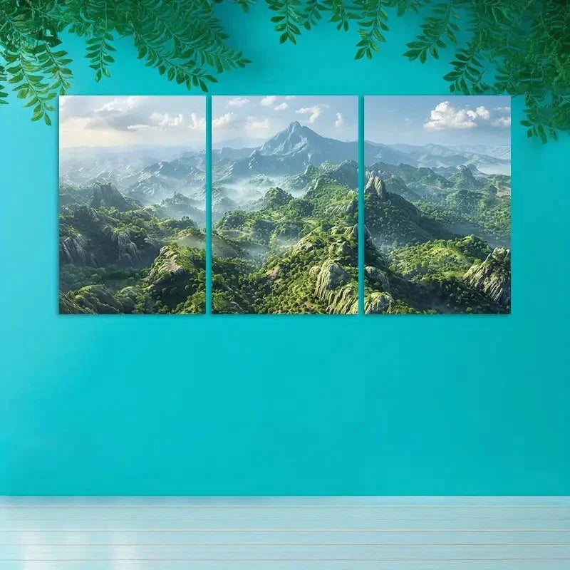 3pcs Cinematic Aerial Mountains of Australia Wall Art Set Canvas Framed 40x60cm - High Quality Print 100% Australian Made Wall Canvas Ready to Hang