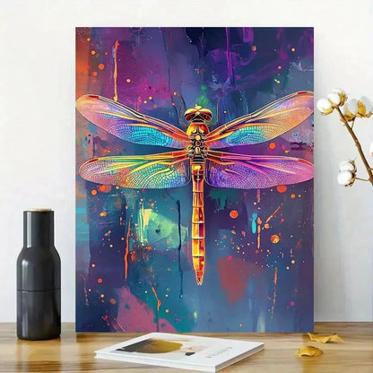 Beautiful Dragonfly with Colorful Wings And Iridescent 40x60cm Metal Print Ready to Hang