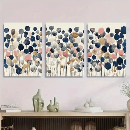 3pcs Abstract Floral Watercolor Flower Metal Print Ready to Hang Art