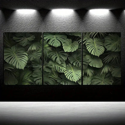 3pcs Botanical Green Plants Under The Sunshine Metal Print Ready to Hang Art