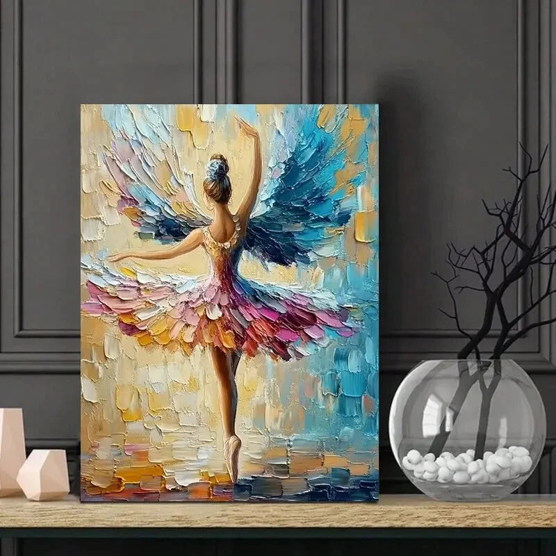 Beautiful Ballerina In an Exquisite Dress with Wings 40x60cm Metal Print Ready to Hang
