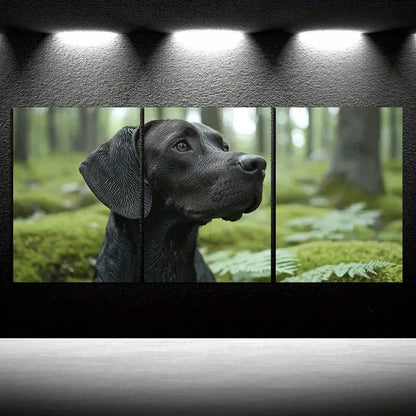 3pcs Scenic Dogs in the Forest Metal Print Ready to Hang Art