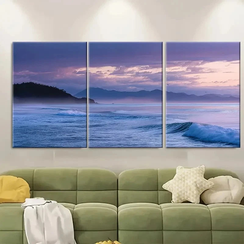 3pcs Dusk Air Surf Coastal Decor Australia Wall Art Set Canvas Framed 50x70cm - High Quality Print 100% Australian Made Wall Canvas Ready to Hang