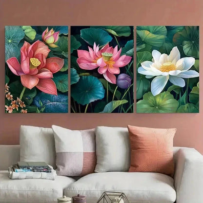 3pcs Sri Lanka Tropical Décor Floral Perfect Wall Art Set Canvas Framed 40x60cm - High Quality Print 100% Australian Made Wall Canvas Ready to Hang