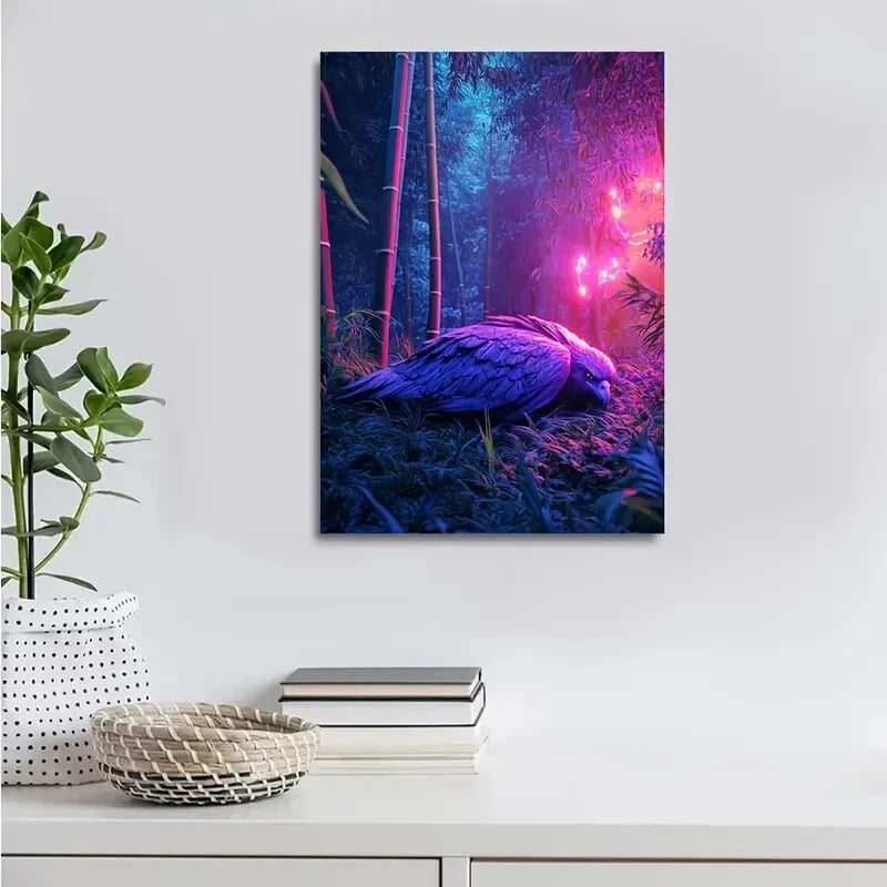 Beautiful Vibrant Colors Scene of Hawk Rolling 40x60cm Metal Print Ready to Hang