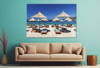 Paradise Beach In Himare Wall Art Decor 100% Australian Made