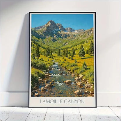 Lamoille Canyon Vibrant US Mountain Landscape Travel Poster Print Wall Art