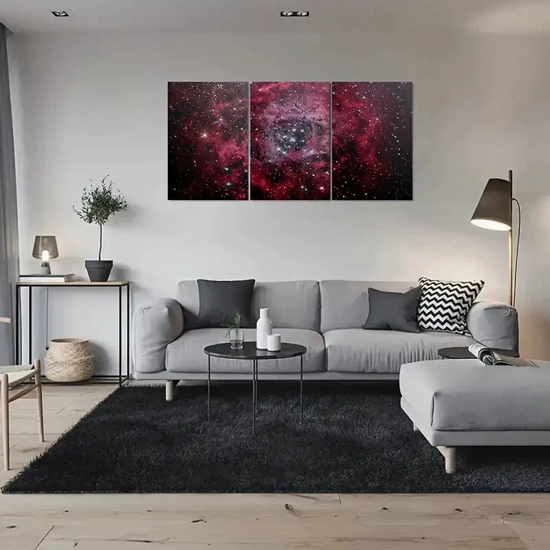 3pcs Starry Night Sky Cosmic Nebula for Galaxy Metal Print Ready to Hang Art