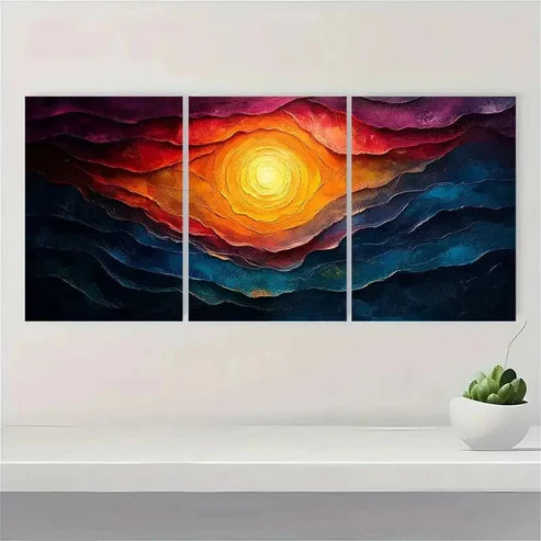 3pcs Abstract Tree Rings Swirl Pattern Wall Art Set Canvas Unframed – High Quality Print, 100% Australian Made Wall Canvas