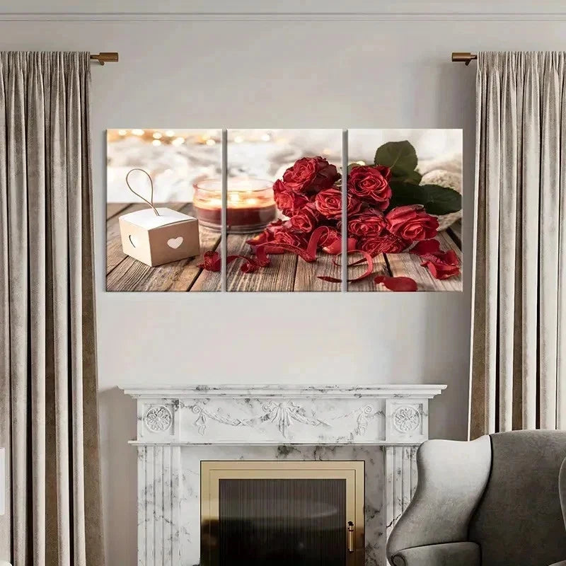 3pcs Aromatherapy Rose Flower Painting Wall Art Set Canvas Framed 40x60cm - High Quality Print 100% Australian Made Wall Canvas Ready to Hang