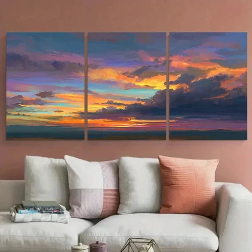 3pcs Serene Sunset Romantic Scene Wall Art Canvas Unframed - High Quality Print 100% Australian Made Wall Canvas