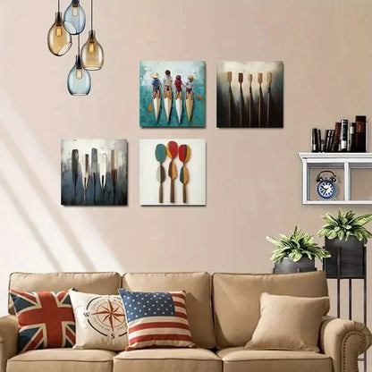 4pcs Human Figures Style Fashion Wall Art Canvas Framed