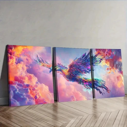 3pcs A beautiful phoenix Wall Art Set Canvas Unframed – High Quality Print, 100% Australian Made Wall Canvas