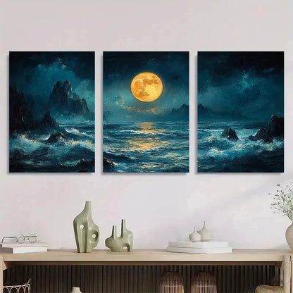 3pcs Abstract Mountain Landscape Nature Perfect Wall Art Set Canvas Framed 40x60cm - High Quality Print 100% Australian Made Wall Canvas Ready to Hang