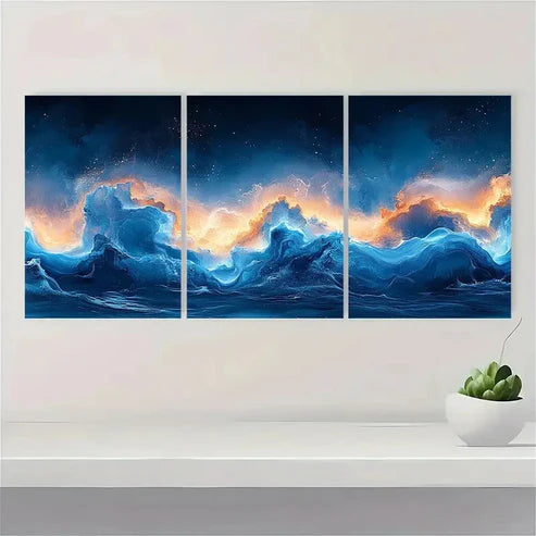 3pcs Multicolor Art ACRYLIC ER Wall Art Set Canvas Unframed - High Quality Print 100% Australian Made Wall Canvas
